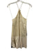 Alemais Size 6 Cream & Blue Linen Sleeveless Horse Pleat Mini Dress Cream & Blue / 6