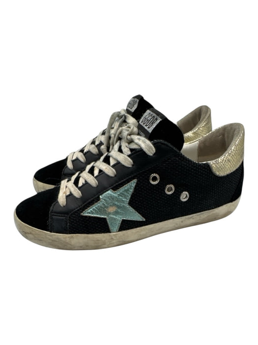 Golden Goose Shoe Size 38 Black, Blue, White Suede & Synthetic Sneakers Black, Blue, White / 38