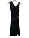 Staud Size 8 Black Cotton & Elastane Sleeveless Gathered Side Wide Neck Dress Black / 8