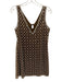 Saylor Size S Brown & Silver Polyester Satin Fully Beaded Bow Detail Mini Dress Brown & Silver / S
