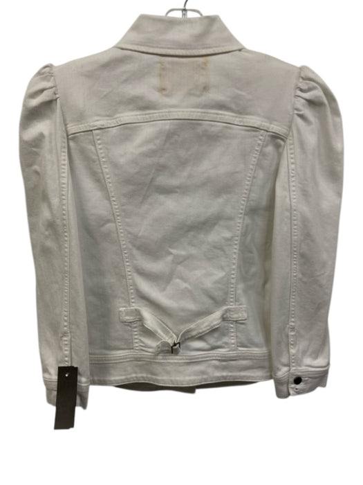 Retrofete Size M White Cotton Denim Buttons Collar Jacket White / M