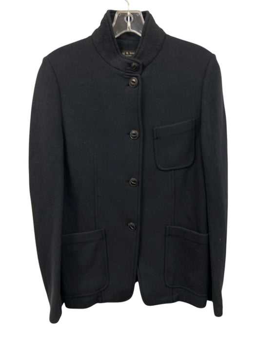 Rag & Bone Size 6 Navy Blue Polyamide, Viscose, Wool Buttons Pockets Jacket Navy Blue / 6