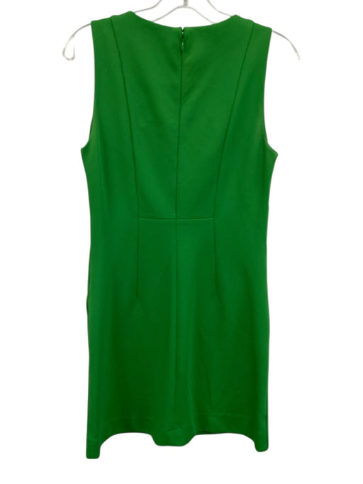 Diane Von Furstenberg Size 6 Green Polyamide Pique Pleated Detail Shift Dress Green / 6