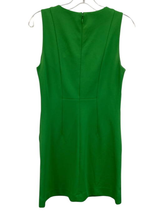 Diane Von Furstenberg Size 6 Green Polyamide Pique Pleated Detail Shift Dress Green / 6