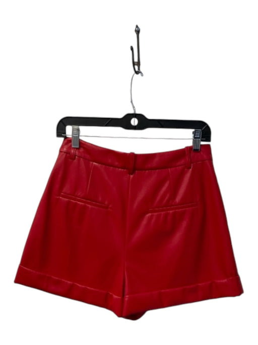 Alice + Olivia Classics Size 6 Red Polyurethane High Rise zip fly Mini Shorts Red / 6