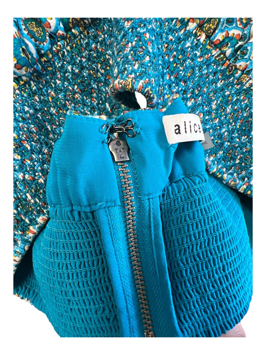 Alice & Olivia Size S BLUE MULTI Viscose Wide Leg Halter Top Cropped Pant Set BLUE MULTI / S