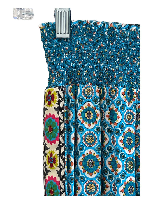 Alice & Olivia Size S BLUE MULTI Viscose Wide Leg Halter Top Cropped Pant Set BLUE MULTI / S