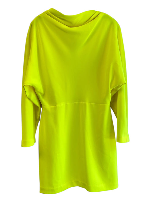 A.L.C. Size 8 Neon Yellow Polyester Long Sleeve Dolman Sleeve Cowl neck Dress Neon Yellow / 8