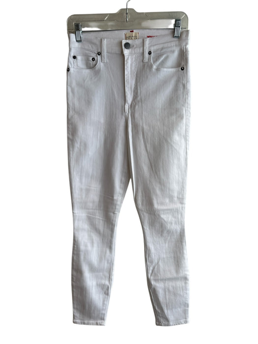 Alice & Olivia jeans Size 27 White Cotton Blend Zip Fly 5 Pocket Skinny Jeans White / 27