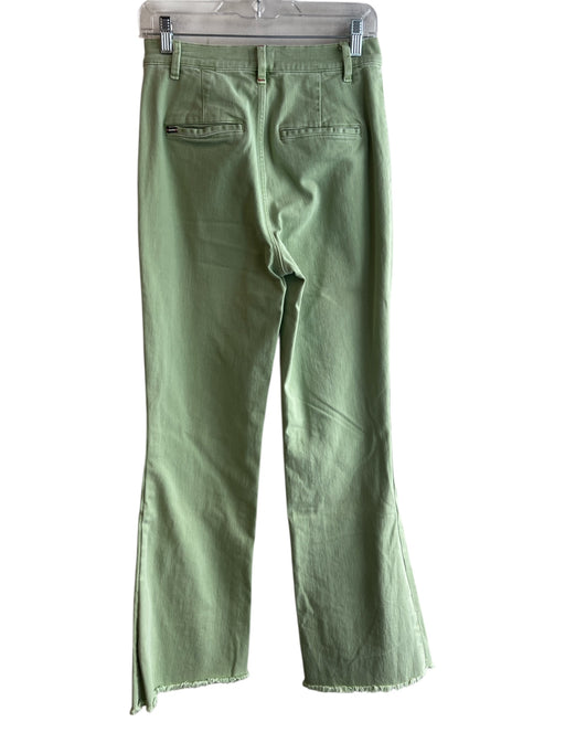 Alice & Olivia Size 28 Light Green Cotton Blend High Waist Zip Fly Raw Hem Jeans Light Green / 28