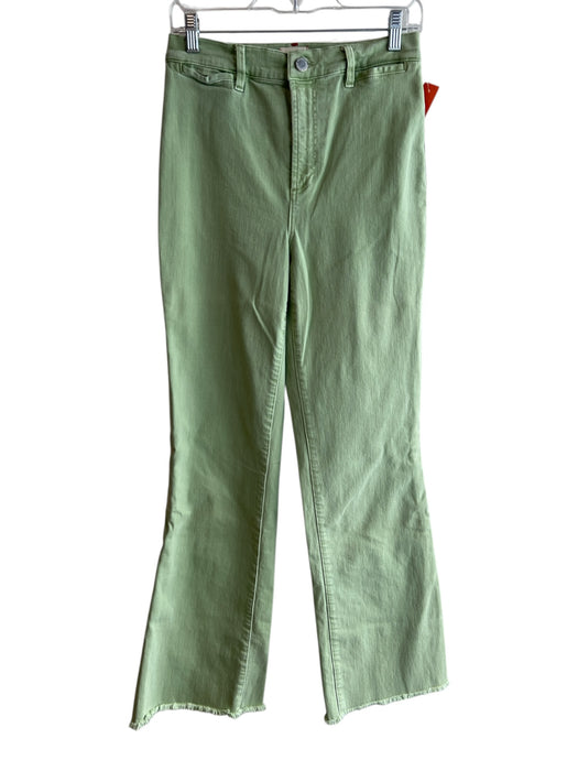 Alice & Olivia Size 28 Light Green Cotton Blend High Waist Zip Fly Raw Hem Jeans Light Green / 28