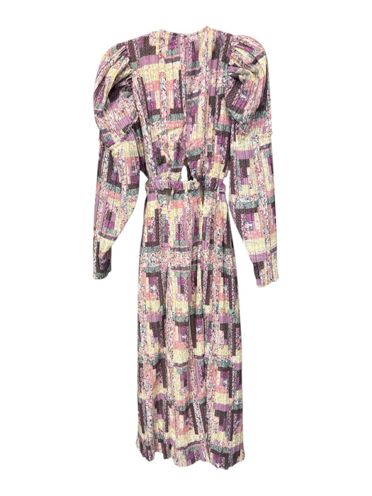 Sea Size XS Purple & Multi Polyester Blend V Neck Long Sleeve Floral Dress Purple & Multi / XS