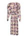 Sea Size XS Purple & Multi Polyester Blend V Neck Long Sleeve Floral Dress Purple & Multi / XS