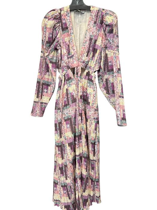 Sea Size XS Purple & Multi Polyester Blend V Neck Long Sleeve Floral Dress Purple & Multi / XS
