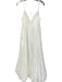Cinq a Sept Size 6 White Cotton Blend Spaghetti Strap Back Zip Tiered Maxi Dress White / 6