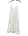 Cinq a Sept Size 6 White Cotton Blend Spaghetti Strap Back Zip Tiered Maxi Dress White / 6