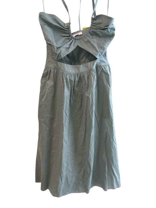 Marysia Size Est S Teal No Fabric Tag Tie Strap Front Cut Out Maxi Dress Teal / Est S