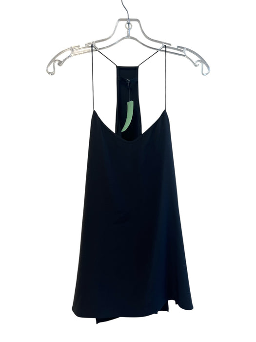 Tibi Size 4 Black Silk V Neck Spaghetti Strap Sleeveless A line Top Black / 4