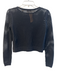 Rebecca Taylor Size XS Black Cotton Blend Long Sleeve Crochet Round Neck Top Black / XS