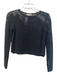 Rebecca Taylor Size XS Black Cotton Blend Long Sleeve Crochet Round Neck Top Black / XS