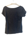 Alice + Olivia Jeans Size XS/S Black Cotton Short Sleeve print on front Top Black / XS/S