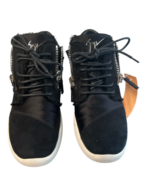 Giuseppe Zanotti Shoe Size 37.5 Black Suede Velvet Crystal Embellished Shoes Black / 37.5