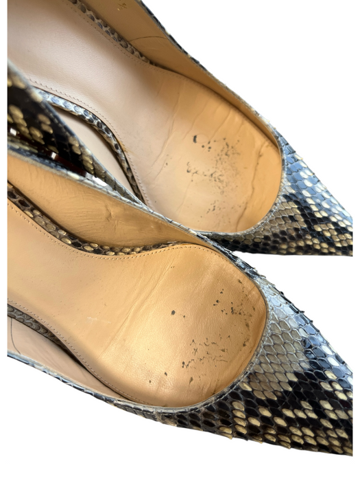 Birman Shoe Size 37.5 Brown No Fabric Tag Reptile Print Pointed Toe Heels Brown / 37.5