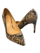Birman Shoe Size 37.5 Brown No Fabric Tag Reptile Print Pointed Toe Heels Brown / 37.5