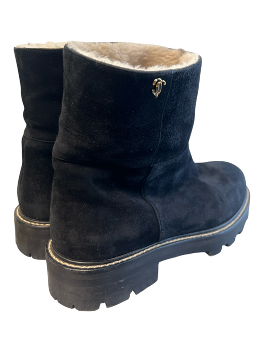 Jimmy Choo Shoe Size 37.5 Black Suede Round Toe lined gold accent Boots Black / 37.5