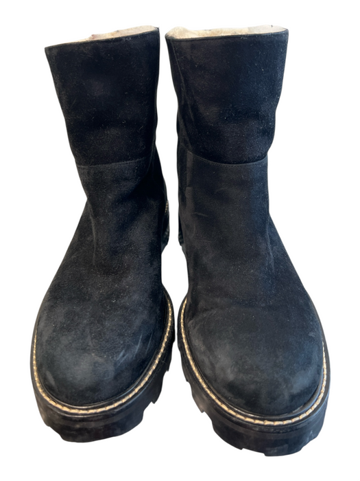 Jimmy Choo Shoe Size 37.5 Black Suede Round Toe lined gold accent Boots Black / 37.5