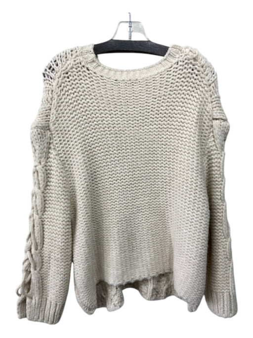 Zara Knit Size S Ivory White Acrylic Cable Knit Chunky Sweater Ivory White / S