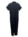 YFB Size M Black Tencel & Cotton Drop Waist Button Cap Sleeve Jumpsuit Black / M