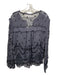 Needle & Thread Size 10 Charcoal Gray Viscose Tie V Neck Floral Embroidery Top Charcoal Gray / 10