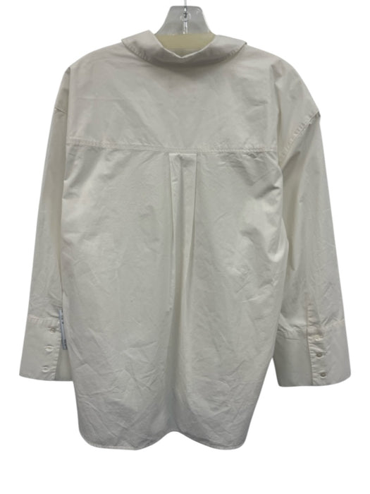 Sezane Size 38 White Cotton 3/4 Sleeve Breast Pocket Blouse Top White / 38
