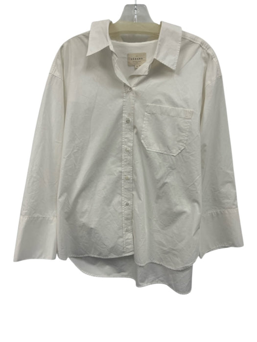 Sezane Size 38 White Cotton 3/4 Sleeve Breast Pocket Blouse Top White / 38