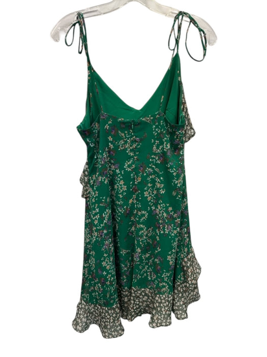 ASTR Size S Green & Multi Polyester Sleeveless Floral tie shoulder straps Dress Green & Multi / S