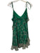 ASTR Size S Green & Multi Polyester Sleeveless Floral tie shoulder straps Dress Green & Multi / S