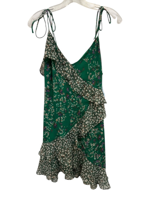 ASTR Size S Green & Multi Polyester Sleeveless Floral tie shoulder straps Dress Green & Multi / S