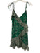 ASTR Size S Green & Multi Polyester Sleeveless Floral tie shoulder straps Dress Green & Multi / S