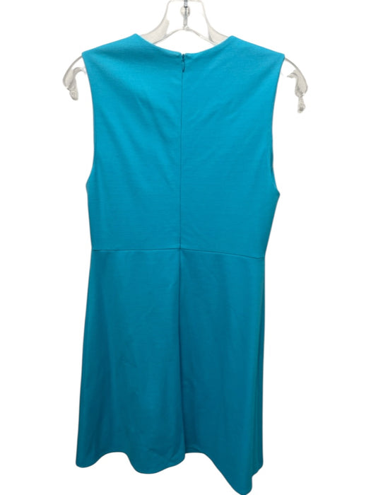Amanda Uprichard Size L Aqua Blue Rayon Blend Sleeveless A Line Back Zip Dress Aqua Blue / L