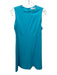 Amanda Uprichard Size L Aqua Blue Rayon Blend Sleeveless A Line Back Zip Dress Aqua Blue / L