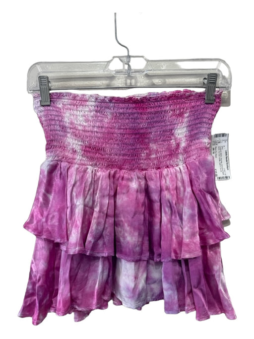 Rays For Days Size as is Purple & White Viscose Smocked Waist Band Tie Dye Skirt Purple & White / as is