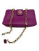 Tory Burch Purple Saffiano Leather Crossbody Gold Hardware Mini Chain Detail Bag Purple / XS