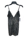 NBD Size M Black & Silver Polyester Blend Spaghetti Strap All Over Sequins Dress Black & Silver / M