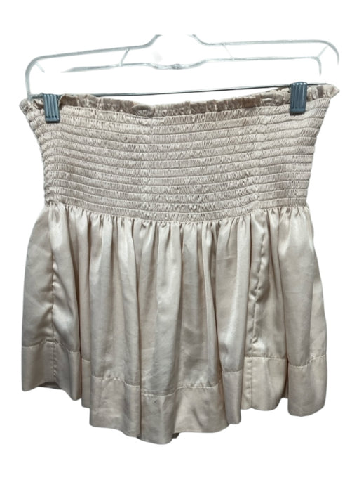 Koch Size Small Beige Polyester Smocked Waist Band Ruffles Gathered Mini Shorts Beige / Small