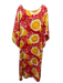 Frances Valentine Size XL Red, Yellow & White Cotton Dolman Short Sleev Dress Red, Yellow & White / XL