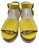 Marc Fisher Shoe Size 7.5 Yellow Suede Scallop Detail Ankle Strap cork Sandals Yellow / 7.5