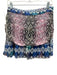 Ramy Brook Size 4 White & Multi Silk Snakeskin print Gathered Detail Mini Skirt White & Multi / 4