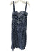 Abbey Glass Size XL Navy Blue & White Cotton Sleeveless Floral Print Midi Dress Navy Blue & White / XL