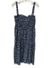 Abbey Glass Size XL Navy Blue & White Cotton Sleeveless Floral Print Midi Dress Navy Blue & White / XL